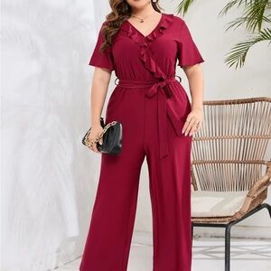 Elegant Burgundy Jumpsuit